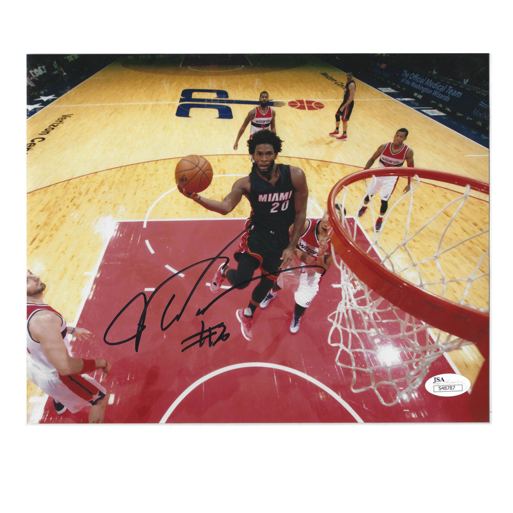 NBA Miami Heat Justise Winslow #20 Autograph Dunking Picture 8 x 10 JSA