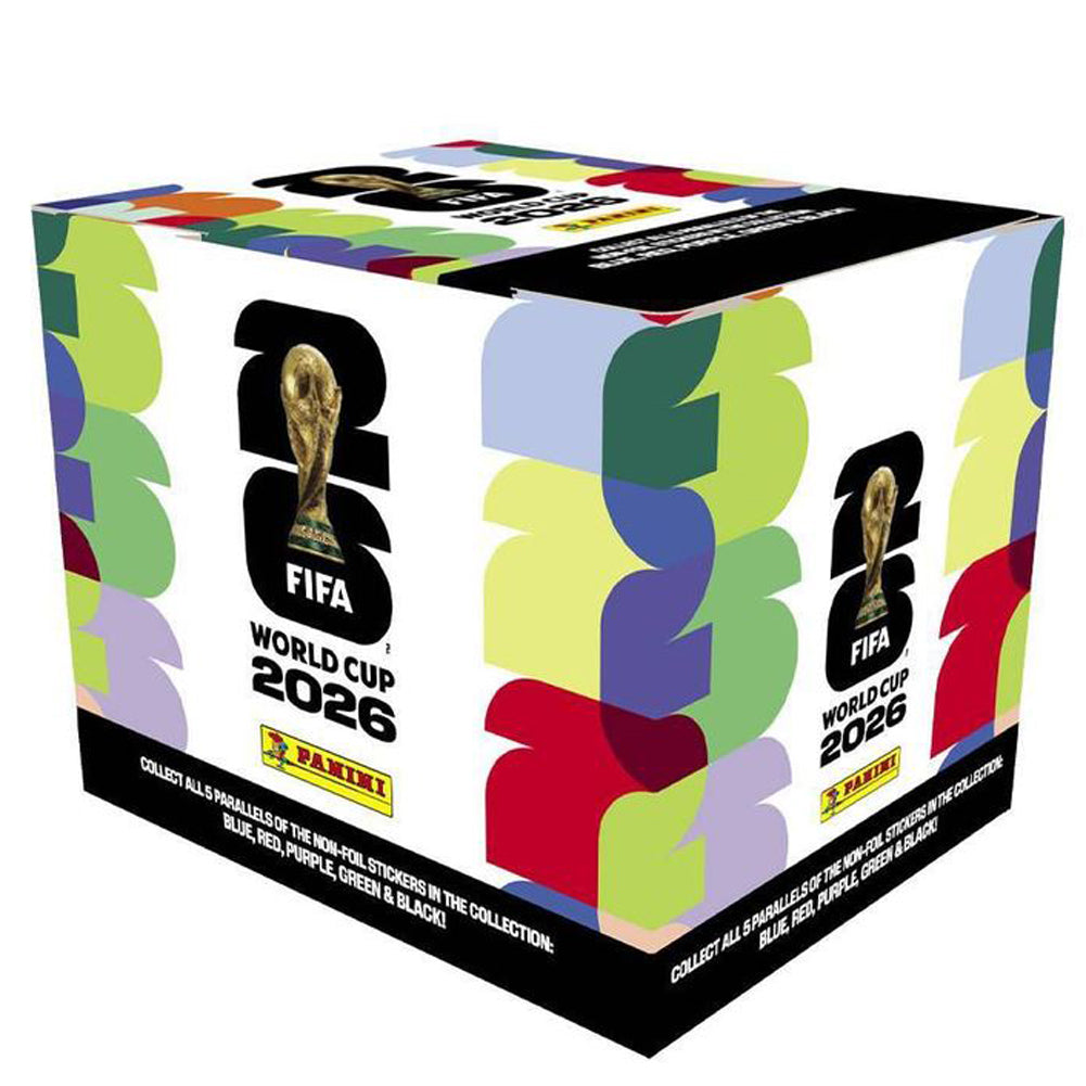 2026 Panini FIFA World Cup Soccer Sticker Box 25 Packs 7 Stickers Per Packet