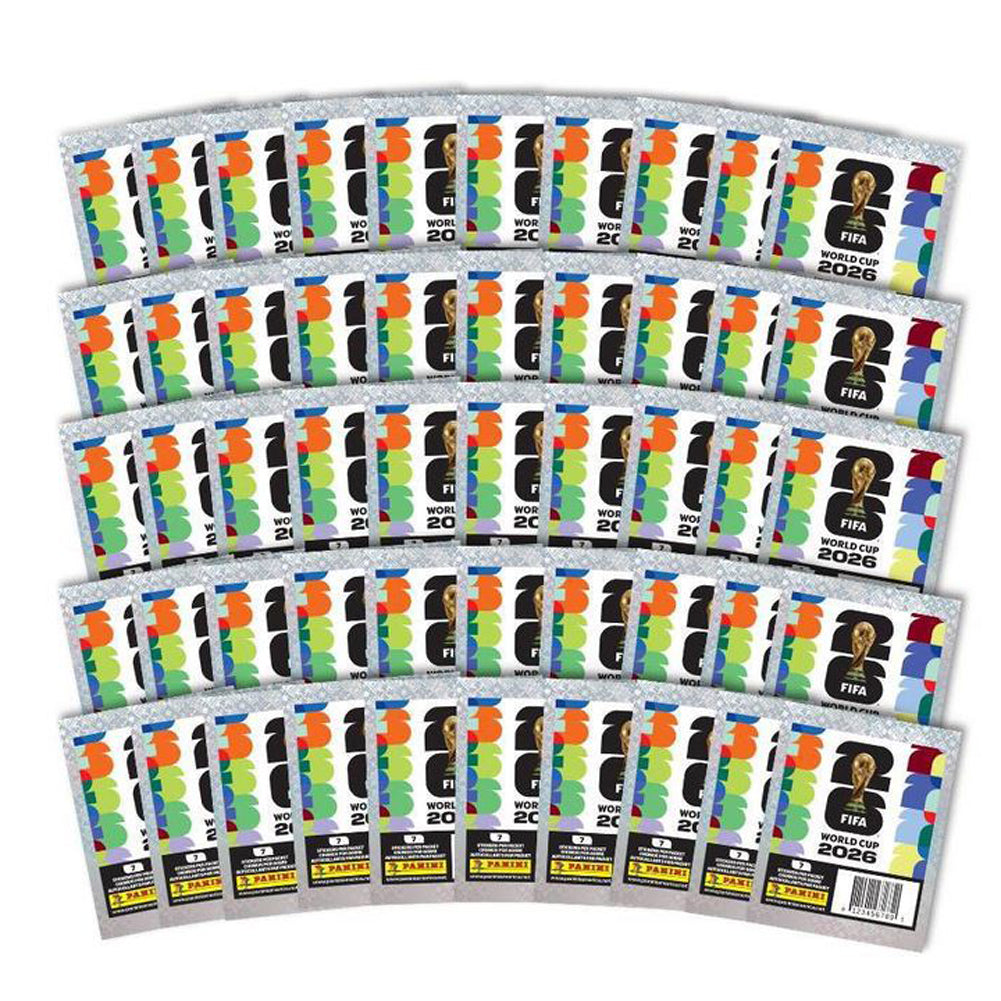 2026 Panini FIFA World Cup Soccer Sticker Box 25 Packs 7 Stickers Per Packet