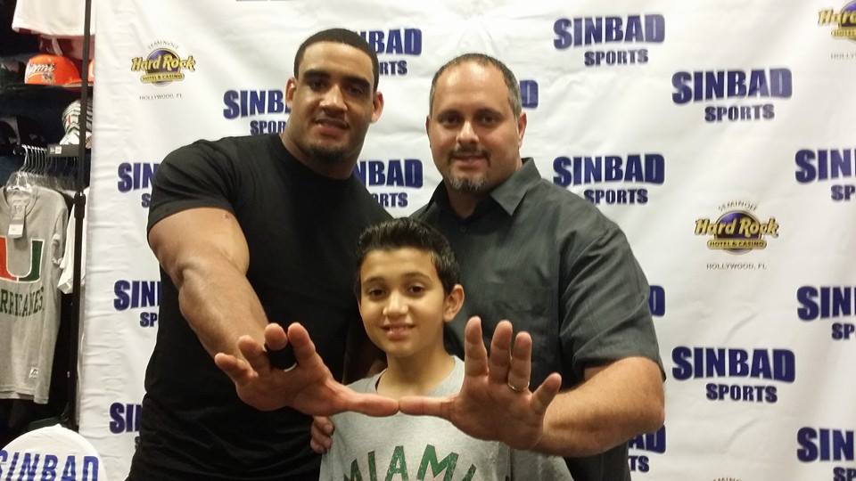 Olivier Vernon with Sinbad 