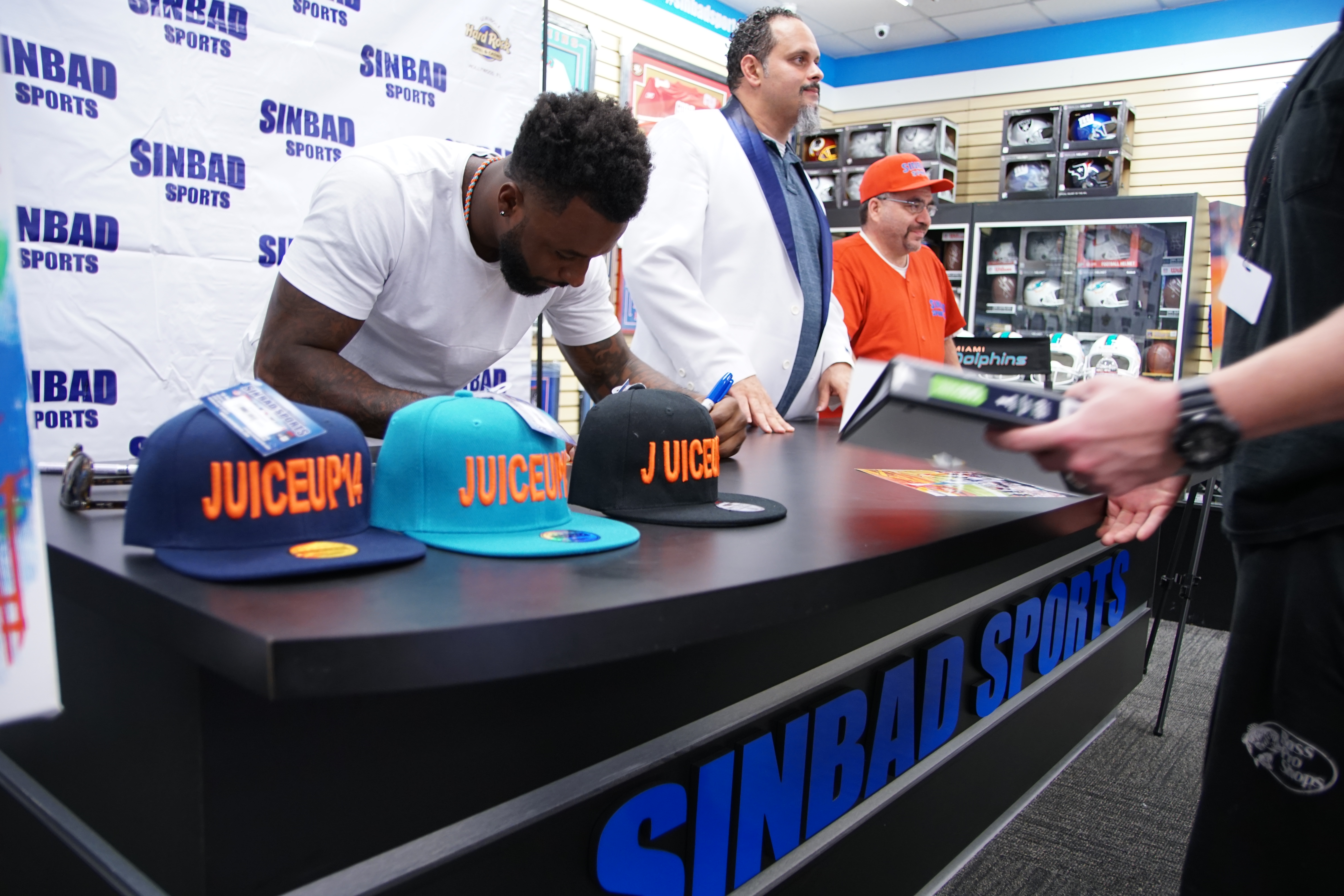 jarvis landry signing/autograph on jersey #14 caps apparels at sinbad sports